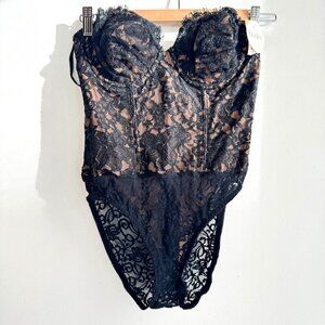Vintage Berlei USA Black Lace Teddy Bodysuit 34/S